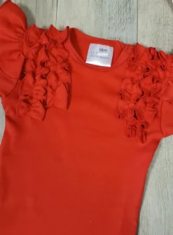 Body bébé froufrou rouge manches longue