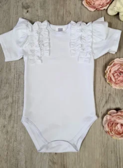 Body fille froufrou manches courtes