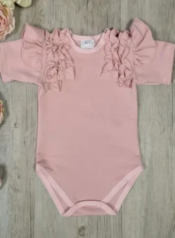 Body fille froufrou manches courtes
