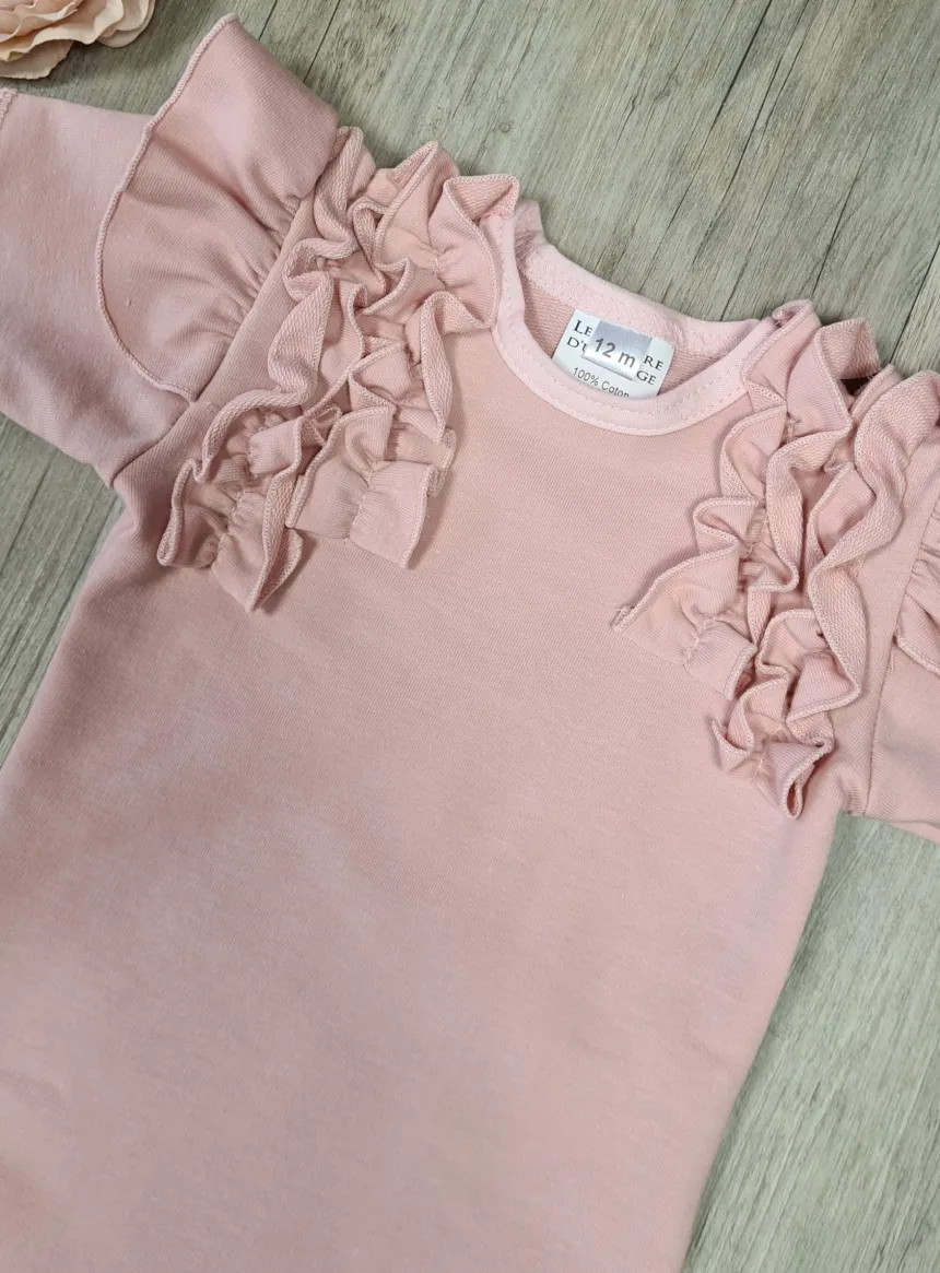 Body fille froufrou manches courtes