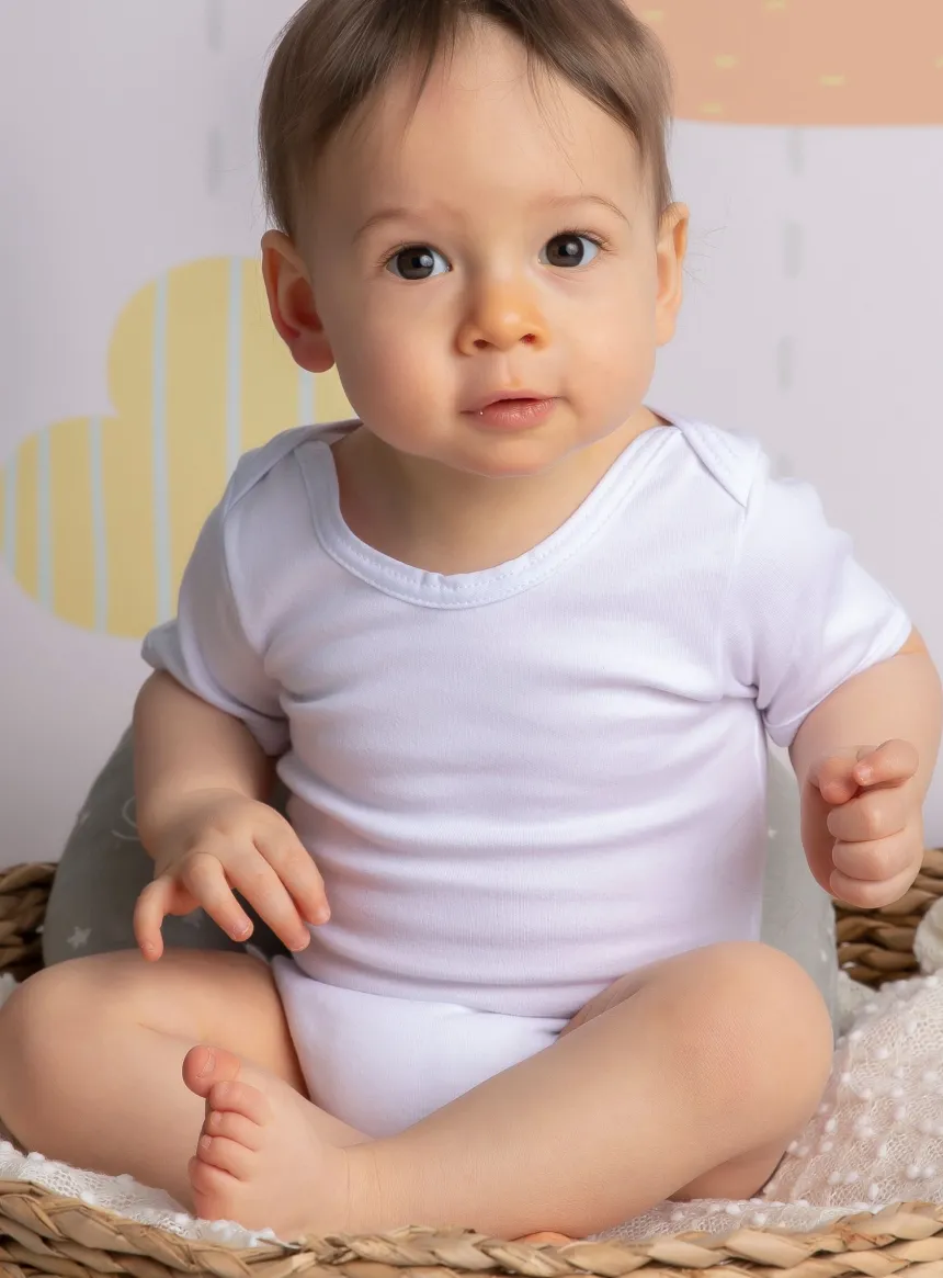 Body mixte blanc bébé manches courtes