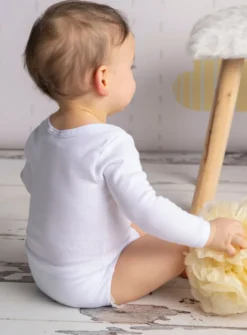 Body mixte blanc bébé manches longues