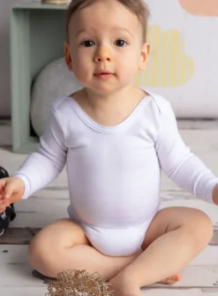 Body mixte blanc bébé manches longues