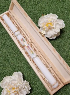 Boite en bois bougie Beige