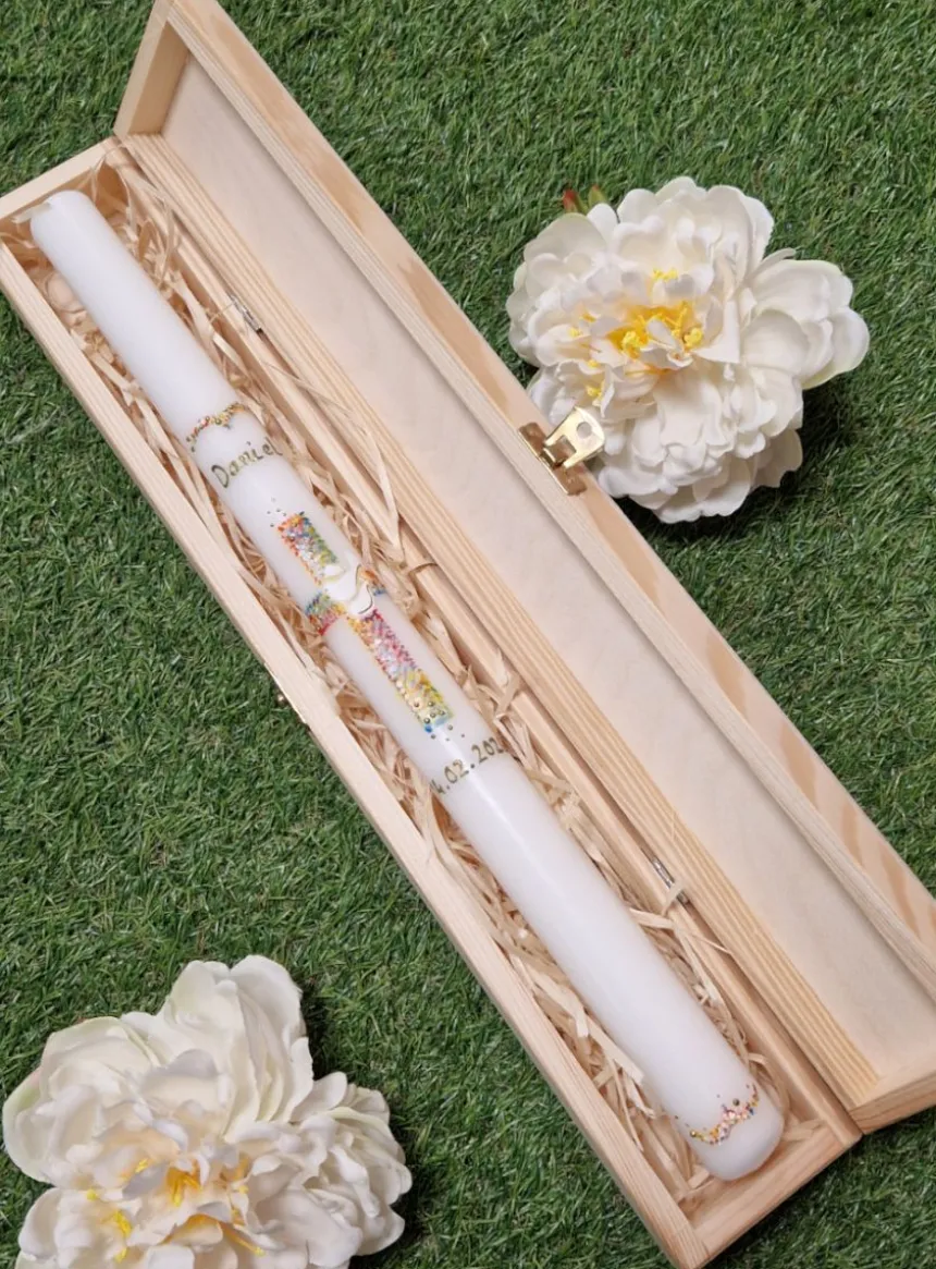 Boite en bois bougie Beige