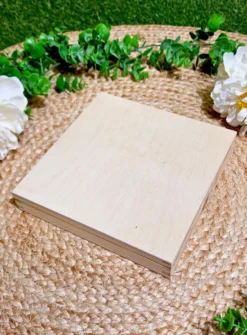 Boite en bois carré Beige