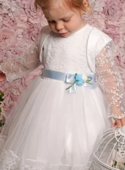 Boléro bébé fille manches longues dentelle
