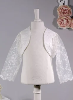 Boléro bébé fille manches longues dentelle