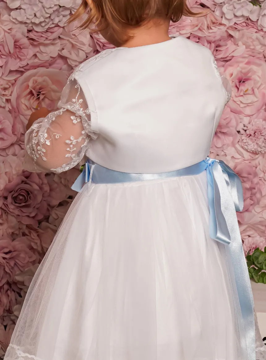 Boléro bébé fille manches longues dentelle