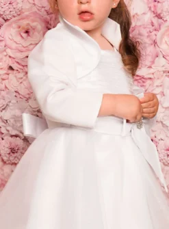 Boléro bébé fille satin manches longues