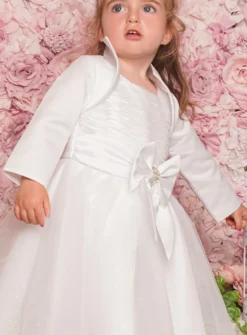 Boléro bébé fille satin manches longues