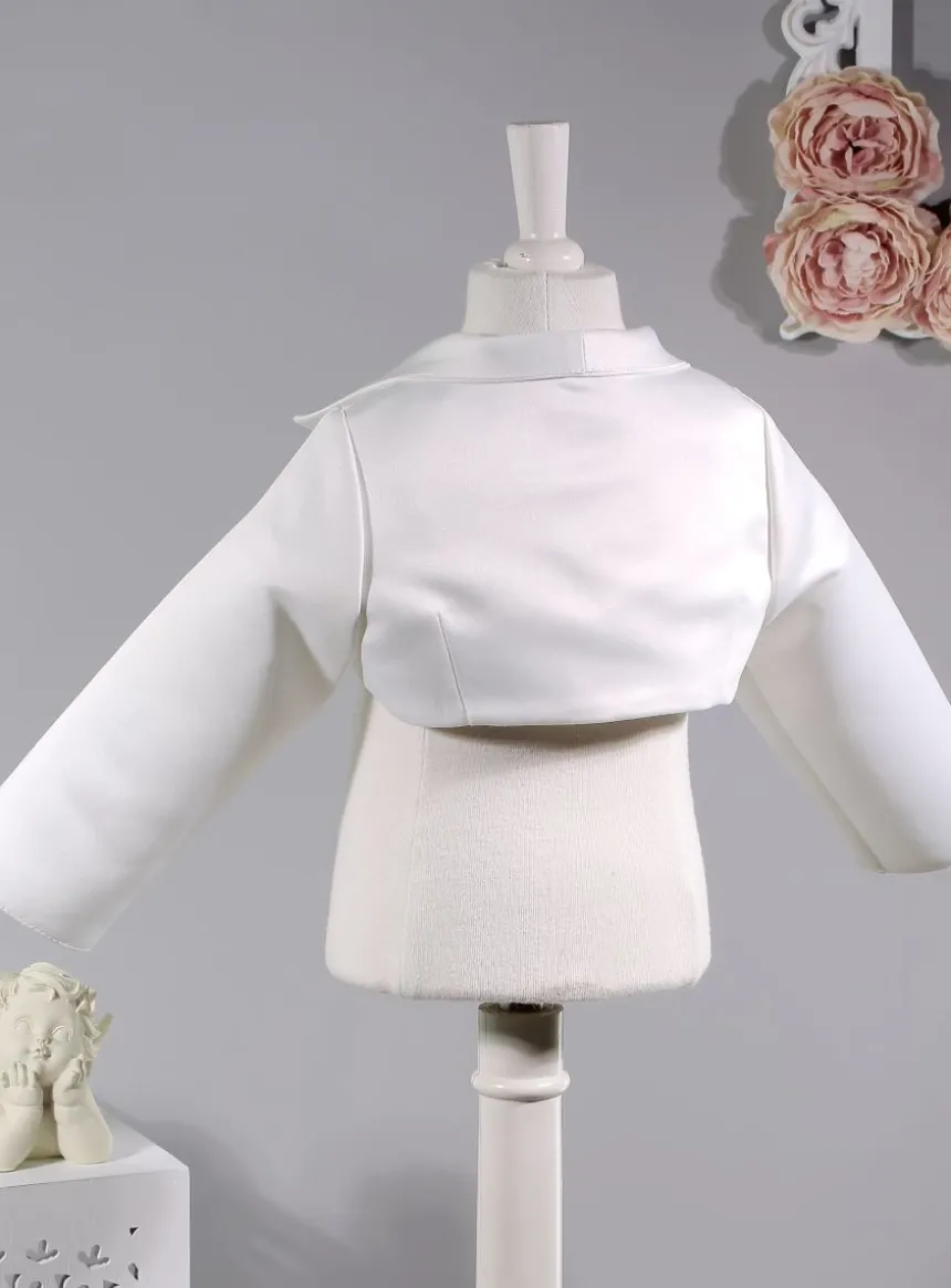 Boléro bébé fille satin manches longues