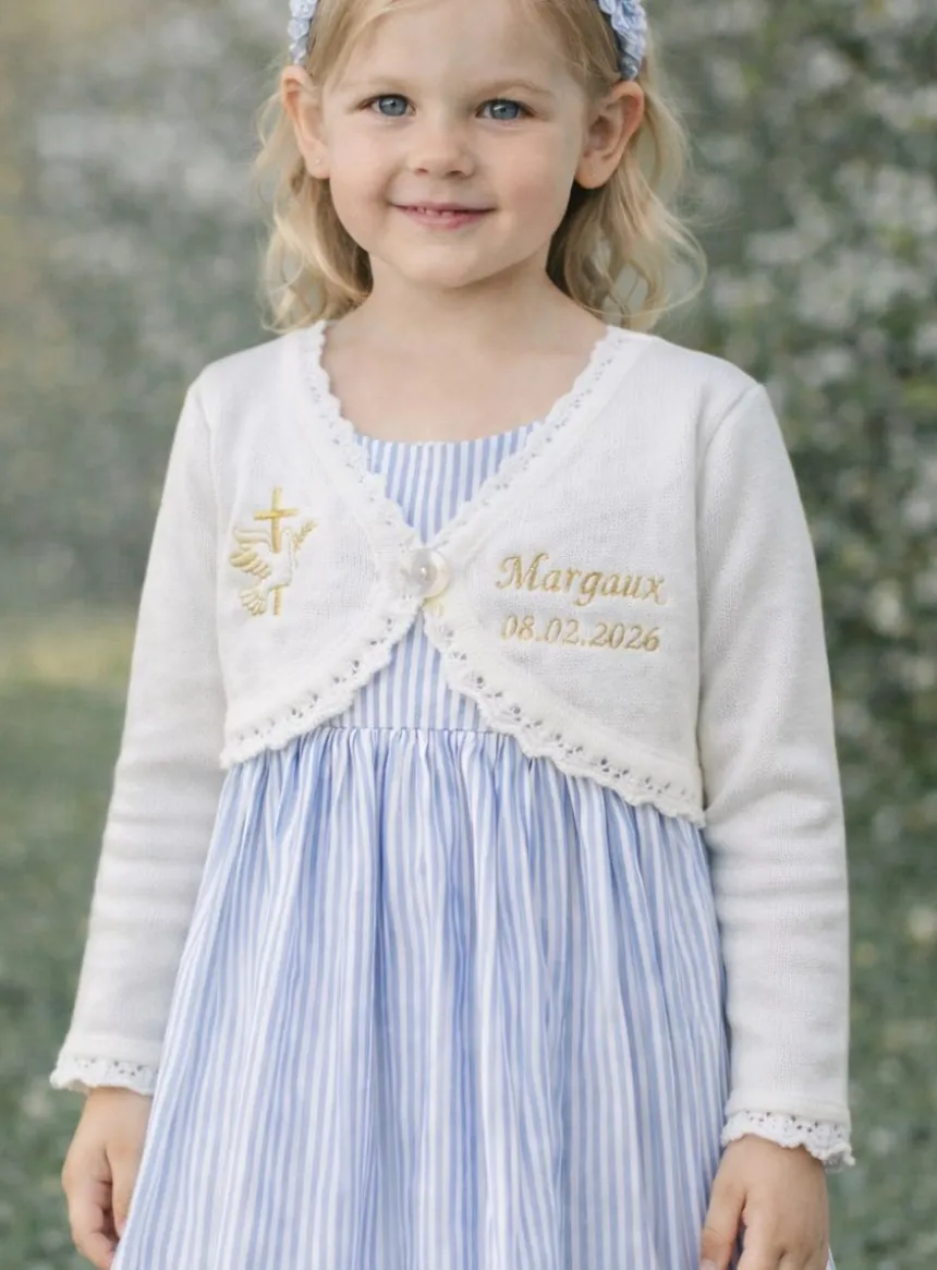 boléro blanc bébé et fille