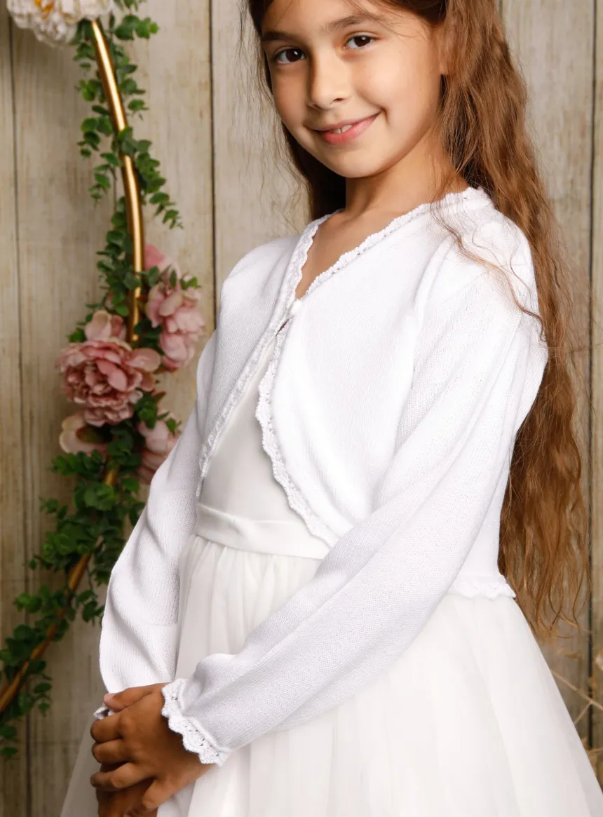 boléro blanc bébé et fille