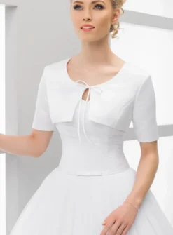 Boléro court femme satin manches courtes