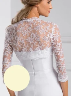 Boléro dentelle brodée manches 3/4 femme