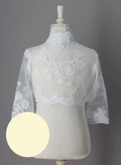 Boléro dentelle fille manches 3/4