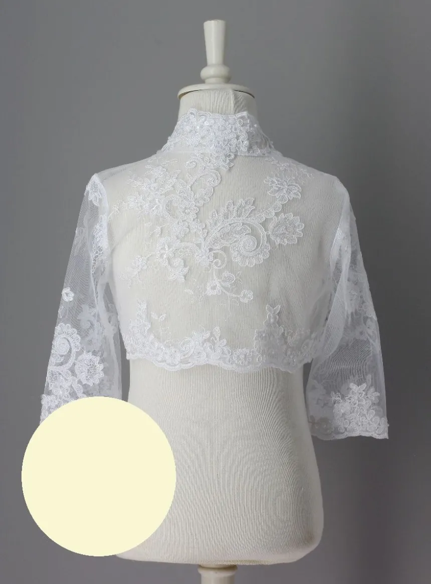 Boléro dentelle fille manches 3/4