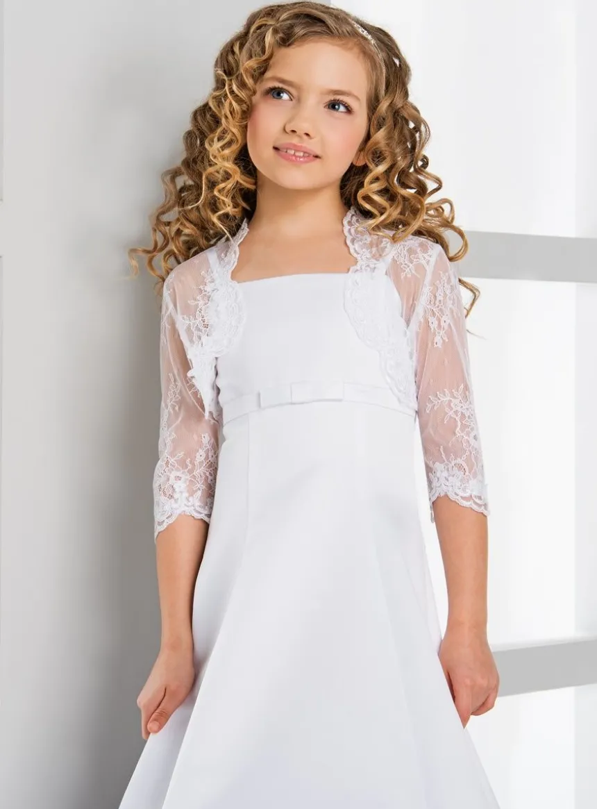 Boléro dentelle fille manches 3/4
