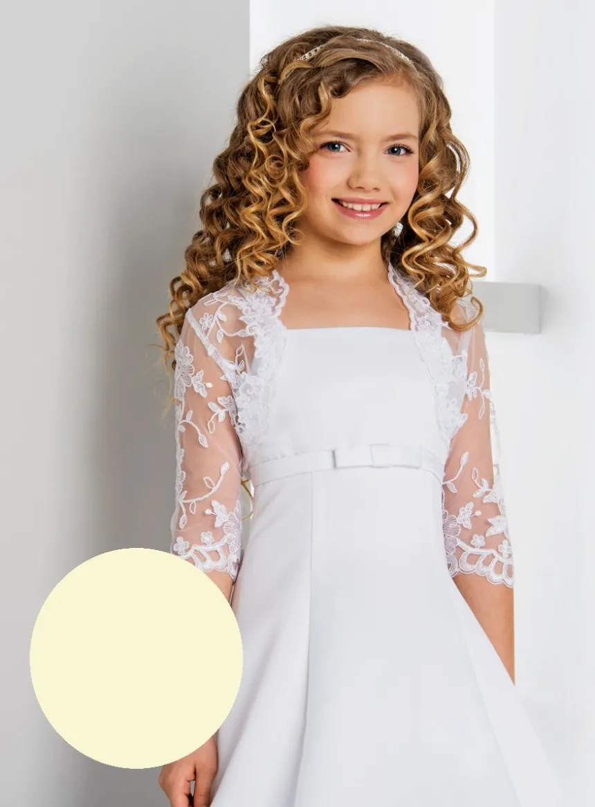 Boléro enfant dentelle manche 3/4