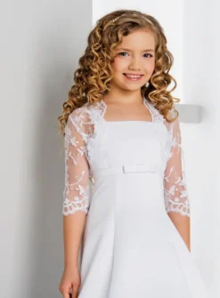 Boléro enfant dentelle manche 3/4