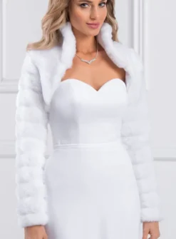 Boléro fausse fourrure de mariage court