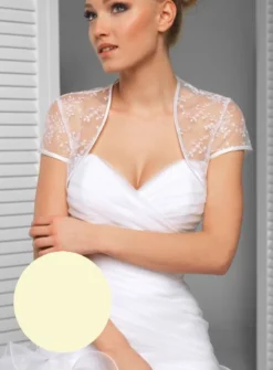 Boléro femme brodé court manches courtes