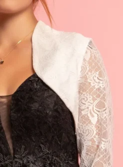 Boléro femme dentelle manches longues