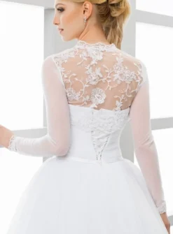 Boléro femme dentelle tulle manches longues