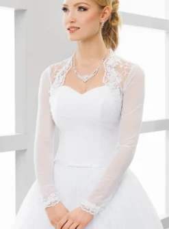 Boléro femme dentelle tulle manches longues