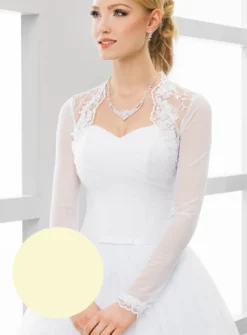 Boléro femme dentelle tulle manches longues