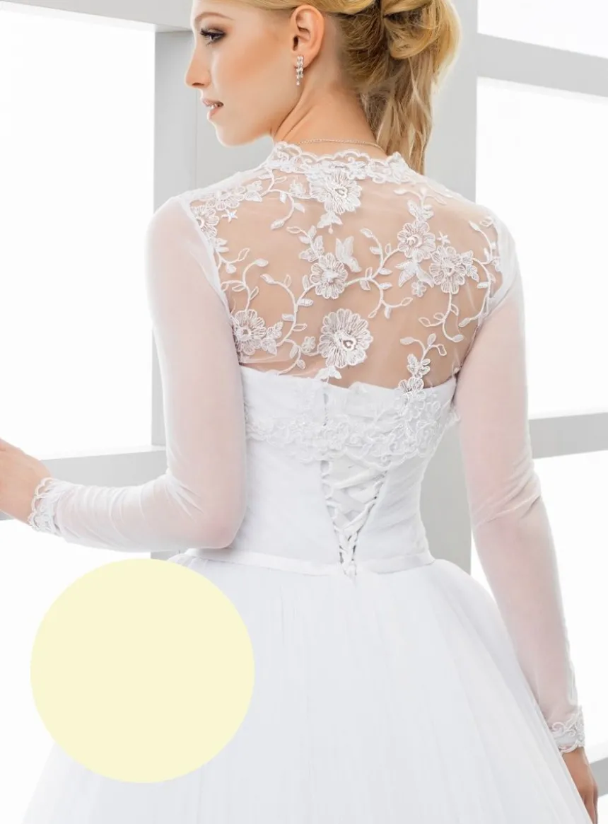 Boléro femme dentelle tulle manches longues