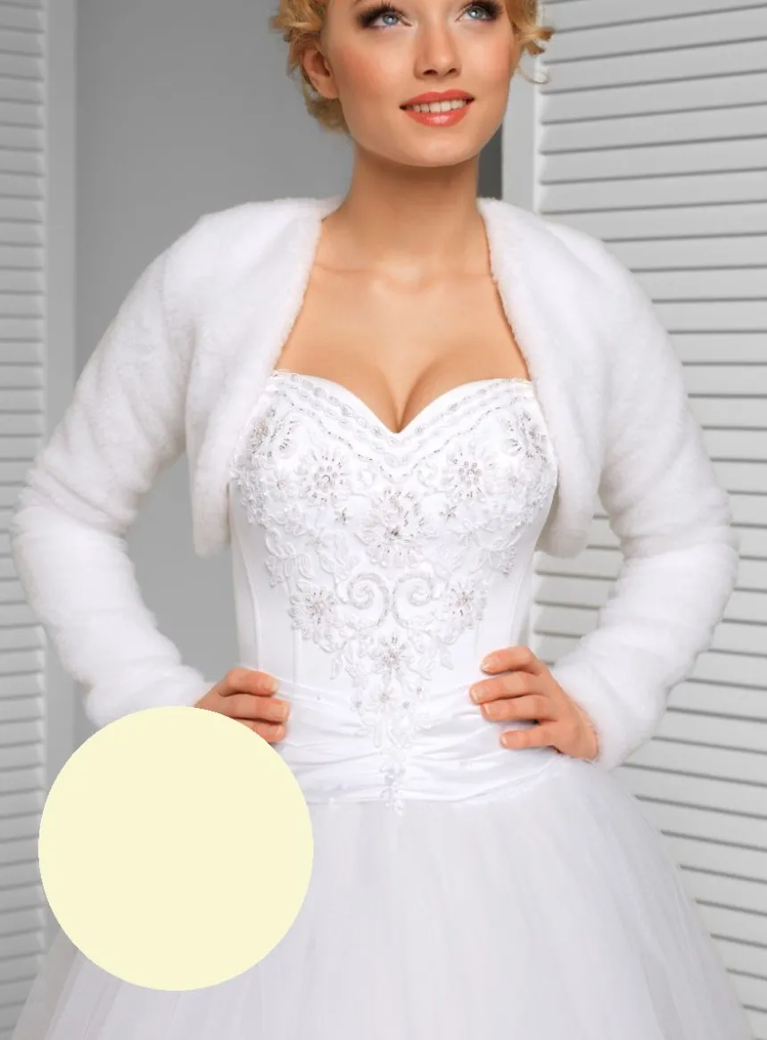Boléro femme fausse fourrure manches longues