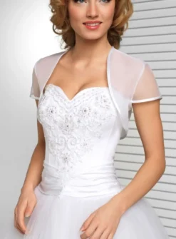 Boléro femme organza manches courtes