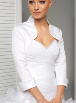 Boléro femme satin court manches 3/4