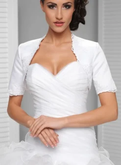 Boléro femme satin dentelle manches 1/3
