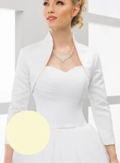 Boléro femme satin manches 3/4 col montant