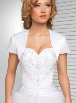 Boléro femme satin manches courtes