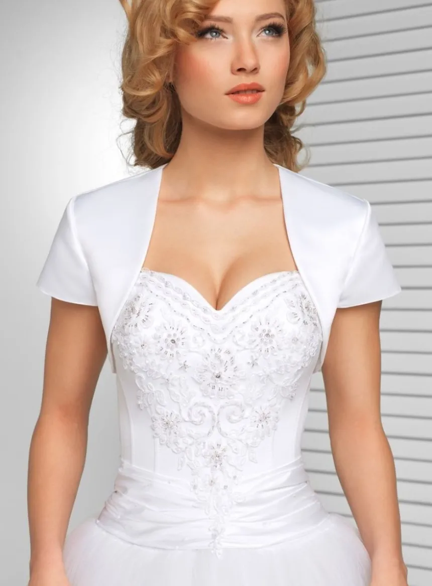 Boléro femme satin manches courtes
