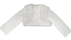 Boléro fille court en fausse fourrure et satin