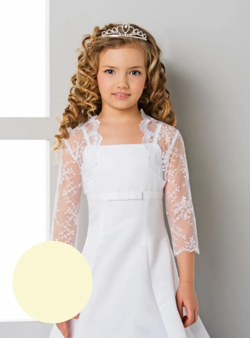 Boléro fille dentelle manches 3/4