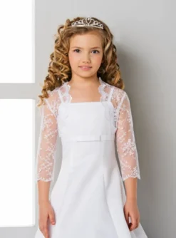 Boléro fille dentelle manches 3/4