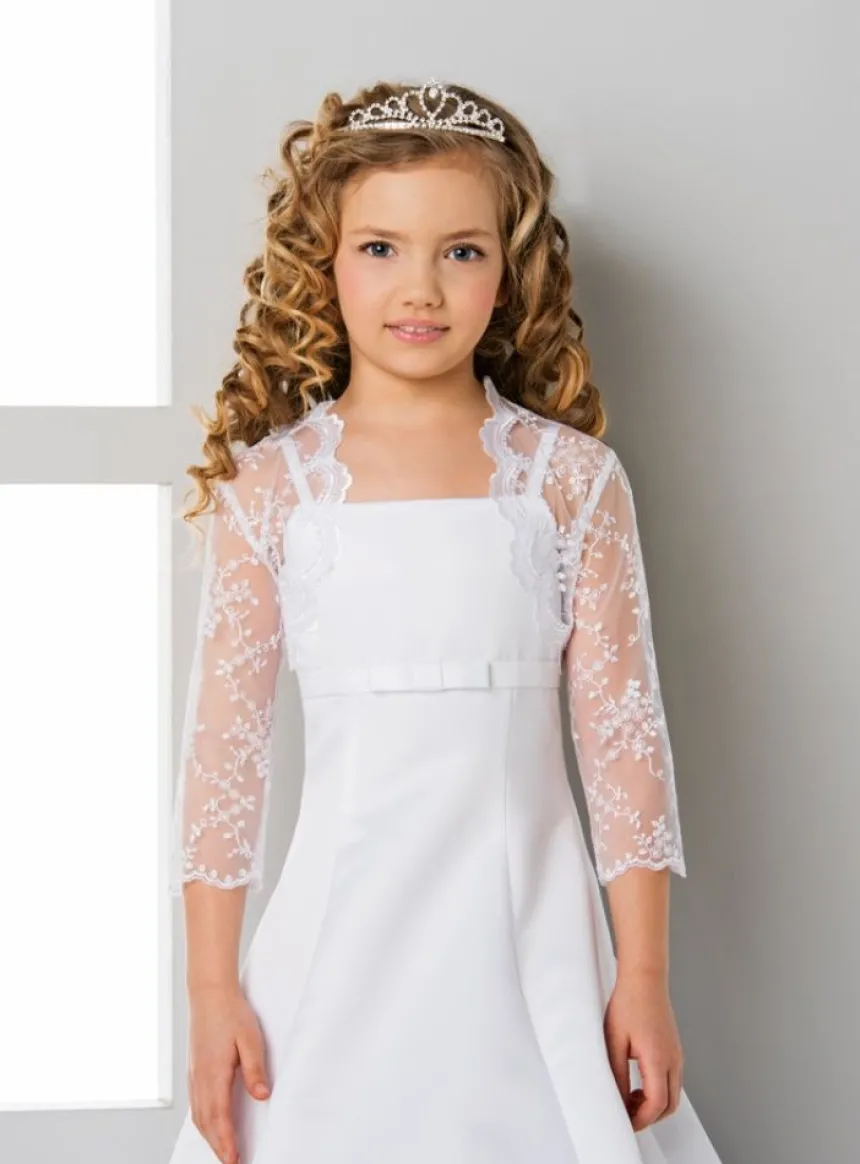 Boléro fille dentelle manches 3/4