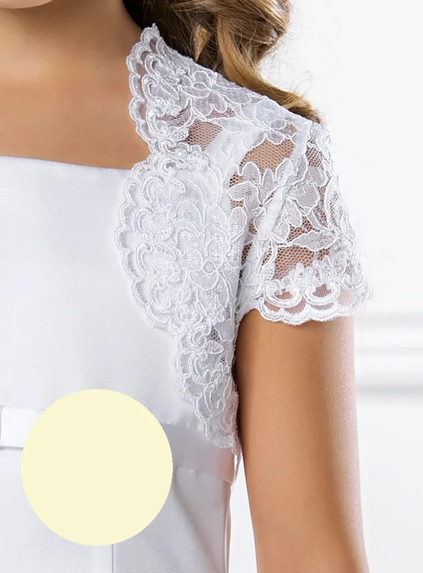Boléro fille en dentelle manches courtes
