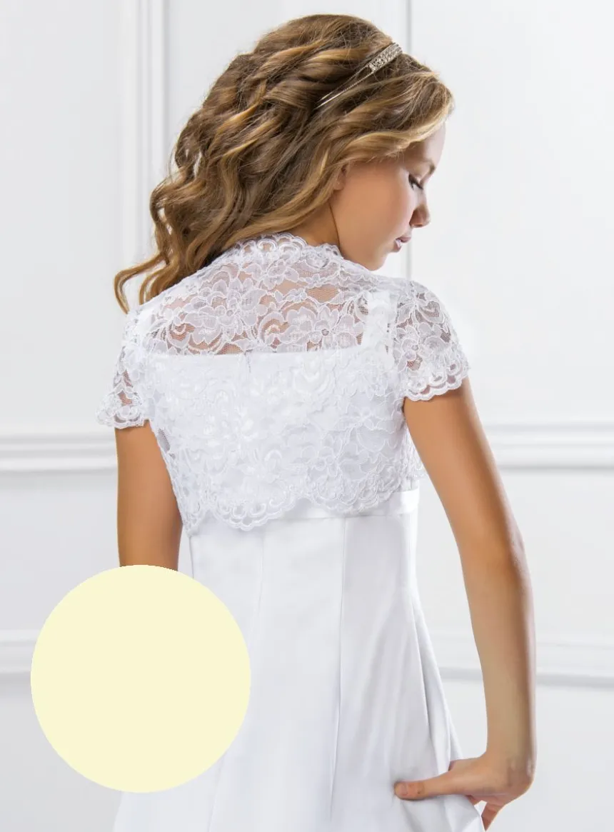 Boléro fille en dentelle manches courtes
