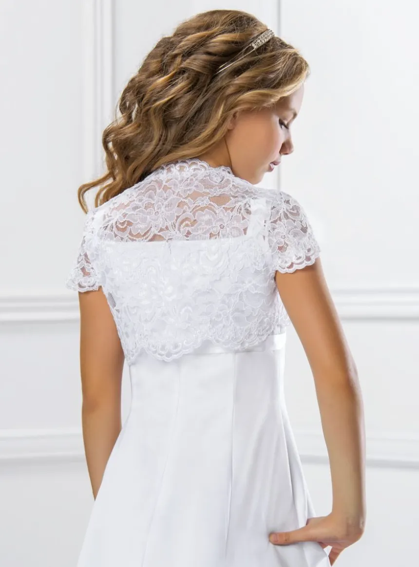 Boléro fille en dentelle manches courtes