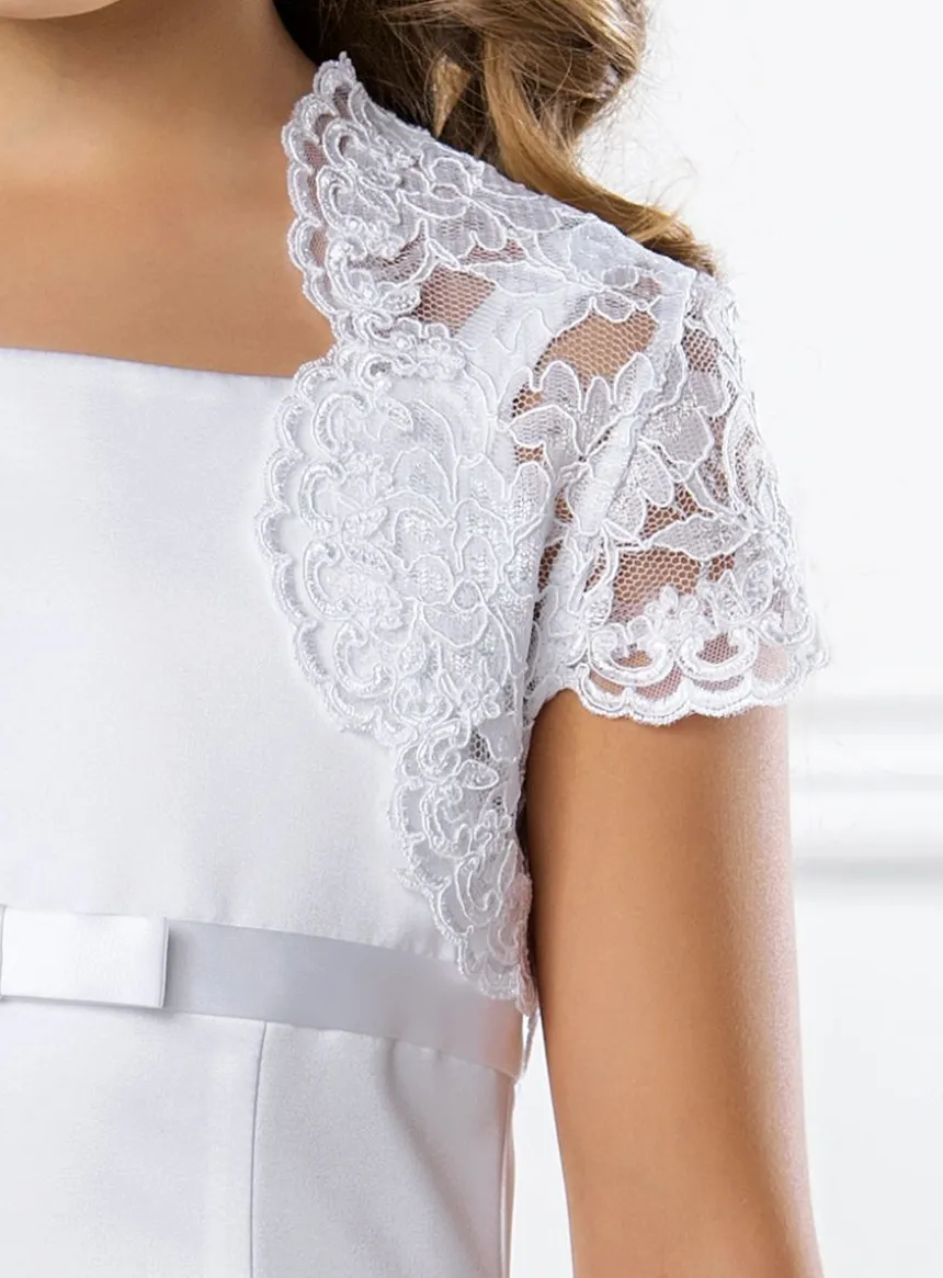 Boléro fille en dentelle manches courtes