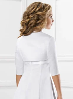Boléro fille en satin et col montant