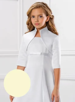 Boléro fille en satin et col montant