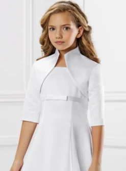 Boléro fille en satin et col montant